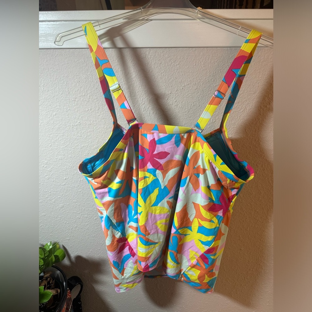 Lands End Multicolor Tankini Top. 24w. NWOT. Underwire - Picture 3 of 4